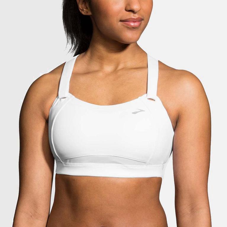 Brooks Women's Juno Sports Running Bra Singapore - White (46280-AHNP)